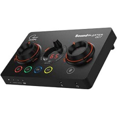 Creative Sound Blaster GC7 spēļu straumēšanas DAC pastiprinātājs ar programmējamām pogām, 7.1 virtuālā telpiskā skaņa, kaujas režīms, Scout režīms, GameVoice Mix, Dolby Audio, savietojams ar datoru, PS4/PS5, Nintendo Switch