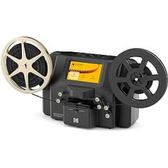 Kodak REELS un Super 8 filmu ciparu pārveidotājs ar 5 collu ekrānu, skeneris pārvērš filmas digitālos MP4 failos SD kartē, melns