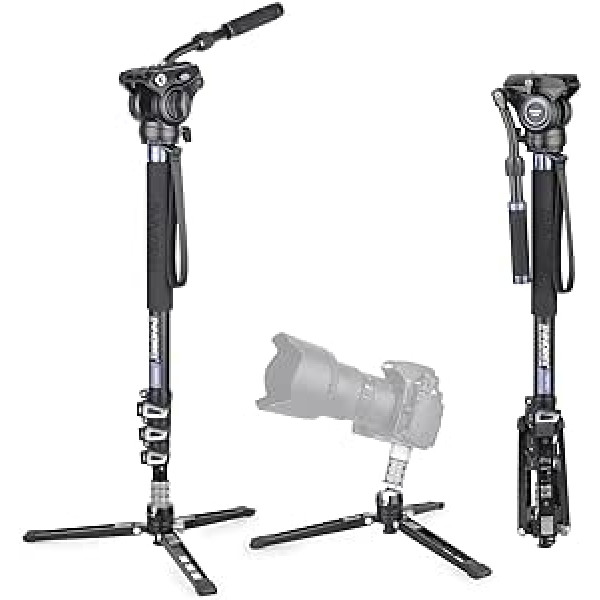 INNOREL VM70K 182 cm video monopods statīvs alumīnija teleskopiskā kameras monopods ar F60 šķidro galvu un statīva pamatni DSLR videokamerām, sver tikai 1,96 kg