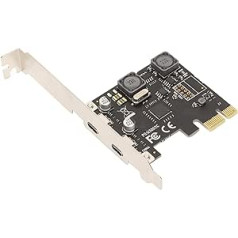Bewinner PCI E Type C paplašināšanas karte, 2 porti 5Gbps USB C PCI Express kontrollera karte ar neatkarīgu stabilizācijas kondensatoru, datora mātesplates aizsardzības aizsardzība