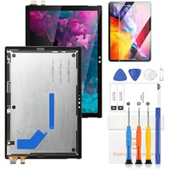 LADYSON LCD ekrāns, kas paredzēts Microsoft Surface Pro 6 1796 LTE 1807 1809. Nomaiņas ekrāns, kas paredzēts Microsoft Surface Pro 5 LCD displeja skārienekrāna digitalizatora bloka nomaiņai ar rīkiem (melns)