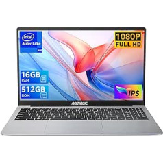 ACEMAGIC klēpjdators, metāla korpuss, 15,6 collu FHD, 16 GB DDR4, 512 GB SSD piezīmjdators, Intel Quad-Core N95 (līdz 3,40 GHz) ar, viegls klēpjdators Windows 11 Pro ar WiFi, BT5.0, USB 3.2×2, C tips