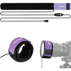 NEEWER USB 400 mm Lens Warmer with FPC, Fast, Even Heating Technology for DSLR Camera Lens, Telescope Astrophotography, 3 Temperature Levels, Prevents Overvoltage/Dew/Mist/Condensation, HW-29