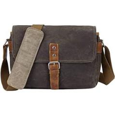 Neuleben Camera Bag Shoulder Bag with Removable Camera Compartment Vintage Small Shoulder Bag Canvas for Women / Men, Waxed Canvas Green