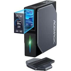 ACEMAGIC S1 RGB Mini PC, 16GB DDR4 1024GB (1TB) M.2 NVMe SSD Vertical Mini Computer with LCD Screen, Intel Alder Lake-N95 (up to 3.4GHz, 20W TDP), WiFi 6/BT 5.2/4K UHD/Dual LAN for Home/Office