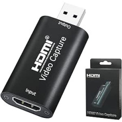 HDMI Capture Card, Video Capture Card, 4K HDMI to USB 2.0 Capture Card, Full HD 1080p Video Capture Device, for Gaming, Streaming TV, for Windows Mac OS