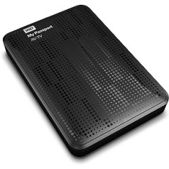 Western Digital 1TB My Passport AV TV tragbare externe Festplatte USB3.0 für TV Aufnahmen, reibungslose AV-Wiedergabe, USB-Kabel – 82cm, inkl. Montagematerial zur Befestigung am TV