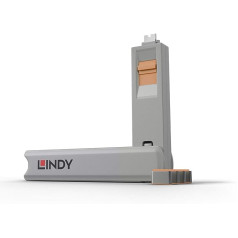 LINDY 40428 USB Type C Port Lock, Orange