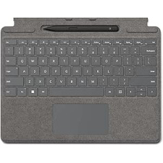 Microsoft paraksta tastatūra Surface + Surface Slim Pen 2 Platinum, saderīga ar Surface Pro 8 un Pro X (Azerty tastatūra)