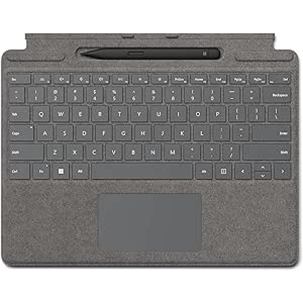 Microsoft paraksta tastatūra Surface + Surface Slim Pen 2 Platinum, saderīga ar Surface Pro 8 un Pro X (Azerty tastatūra)