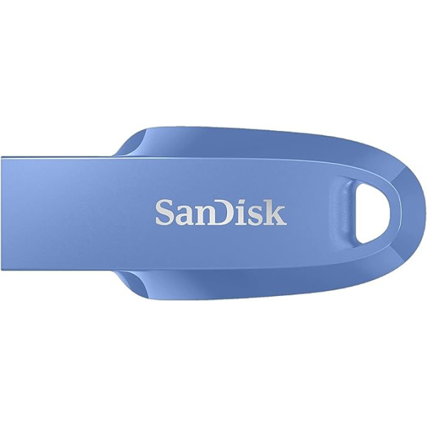 SanDisk Ultra Curve 3.2 Flash Drive 512 GB (RescuePRO Deluxe, Speeds up to 100 MB/s, Keyring Eyelet) - Blue