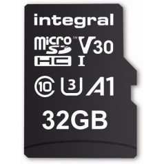 Integrētā atmiņas karte 32 GB microSDxC Premium High Speed līdz 100 MB/s Lasīšana 30 MB/s Write V30 UHS-I U3 + SD adapteris