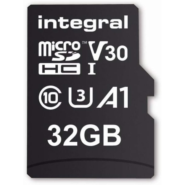 Integral Memory Card 32 GB microSDxC Premium High Speed up to 100 MB/s Read 30 MB/s Write V30 UHS-I U3 + SD Adapter