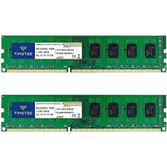 Timetec 16 GB KIT (2x8 GB) DDR3L/DDR3 1600 MHz PC3L-12800/PC3-12800 Nicht-ECC ungepuffert 1,35 V/1,5 V CL11 2Rx8 Dual Rank 240 Pin UDIMM Galddatora PCRAM Modulspei