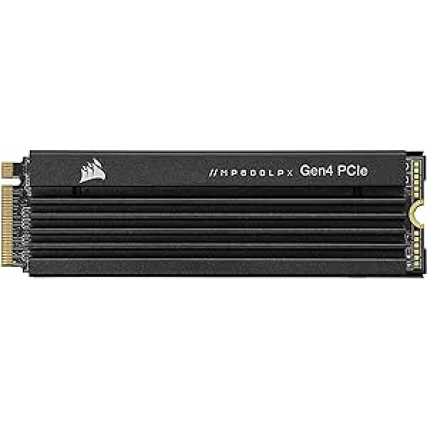 Corsair MP600 PRO LPX 2TB M.2 NVMe PCIe x4 Gen4 SSD — optimizēts operētājsistēmai PS5 (līdz 7100 MB/sek. secīgās lasīšanas ātrums, 6800 MB/sek. secīgās rakstīšanas ātrums) Melns