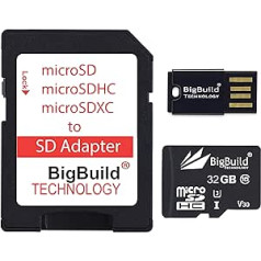 BigBuild Technology 32 GB īpaši ātra 100 MB/s MicroSD atmiņas karte Blackview A20, A20 Pro, A30, A60 Mobile, Class 10 U3 V30