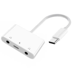 chenyang 3 vienā USB C līdz 2 3,5 mm audio AUX un mikrofona skaņas kartes adapteris ar PD 15 W uzlādi klēpjdatora planšetdatoram