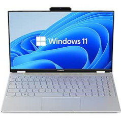 15,6 collu klēpjdators, 16 GB RAM 512 GB SSD (mērogojams 2 TB), Windows 11 Intel Celeron N5105 CPU (2,0–2,9 GHz) klēpjdators, 1920 x 1080 FHD IPS piezīmjdatora ekrāns, 200 W pikseļu tīmekļa kamera, apgaismota tastatūra