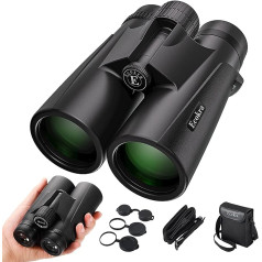 12x42 HD Binoculars for Adults and Kids, Super Bright High Performance Binoculars with Large Vision, Clear Night Vision in Low Light, BAK4, FMC Prisms, Bird Watching, Stargazing