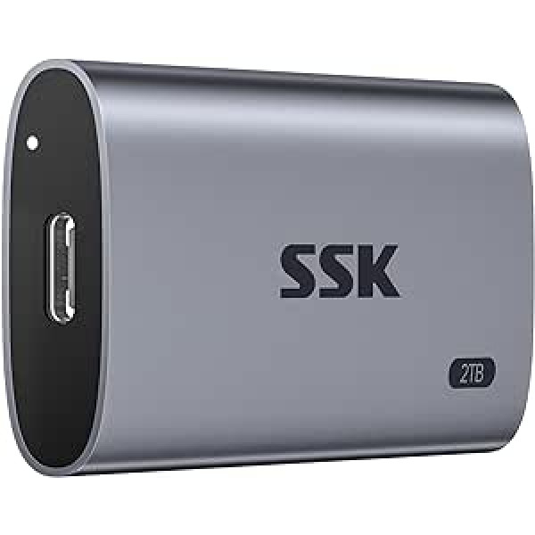 SSK Portable SSD 2TB līdz 2000 MB/s ārējie cietvielu diskdziņi, ārējais USB 3.2 Gen2X2 NVMe SSD cietais disks, īpaši zems enerģijas patēriņš iPhone 15/MacBook/Pro/OTG tālruņiem/klēpjdatoriem