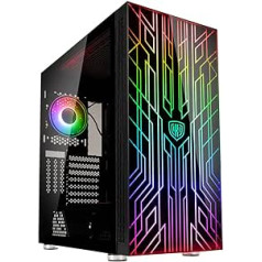 Kolink Unity Nexus PC Case, Mid Tower Case, Glass Housing PC, Interchangeable ARGB Front Panel, Various Designs Available, Tempered Glass Case, Front Panel with Side Ventilation
