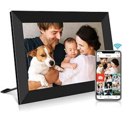 FRAMEO WiFi digitālais attēlu rāmis, 10,1 collu WiFi foto rāmis, 1280 x 800 IPS skārienekrāna fotoattēlus un videoklipus var kopīgot jebkurā laikā un no jebkuras vietas, izmantojot lietotni, 16 GB atmiņa