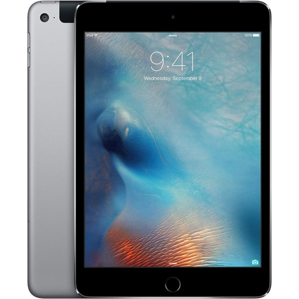 Apple iPad mini 4 9,7 collu Wi-Fi displejs + 128 GB mobilais — Space Grau (Generalüberholt)