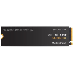 WD_BLACK SN850X NVMe SSD 4TB iekšējais SSD (spēļu atmiņa, PCIe Gen4 tehnoloģija, lasīšanas ātrums 7300 MB/s, rakstīšanas ātrums 6600 MB/s) Melns