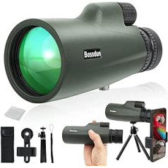 10-30 x 50 Zoom Monocular Telescope, HD Night Vision Monocular for Adults with Tripod, Mobile Phone Camera Holder, Waterproof Handheld Telescope for Hunting, Travel, Camping, Bird Watching (10-30x