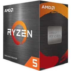 AMD Ryzen 5 4500 procesors (pamata pulkstenis: 3,6 GHz, maks. jaudas pulkstenis: līdz 4,1 GHz, 6 kodoli, L3 kešatmiņa 8 MB, ligzda AM4) 100-100000644BOX Melns