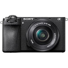 Sony Alpha 6700 APS-C bezspoguļu sistēmas kamera ar 16–50 mm f/3,5–5,6 jaudas tālummaiņas objektīvu (automātiskais fokuss uz mākslīgā intelekta bāzes, 5 asu attēla stabilizācija)