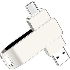 128 GB USB C Flash-Laufwerk: Dual USB 3.0 auf USB-C OTG Thumb Drive, Hochgeschwindigkeits-Metall-Typ-C-Speicherstick for Android-Handys, Dators, PC-Planšetdators