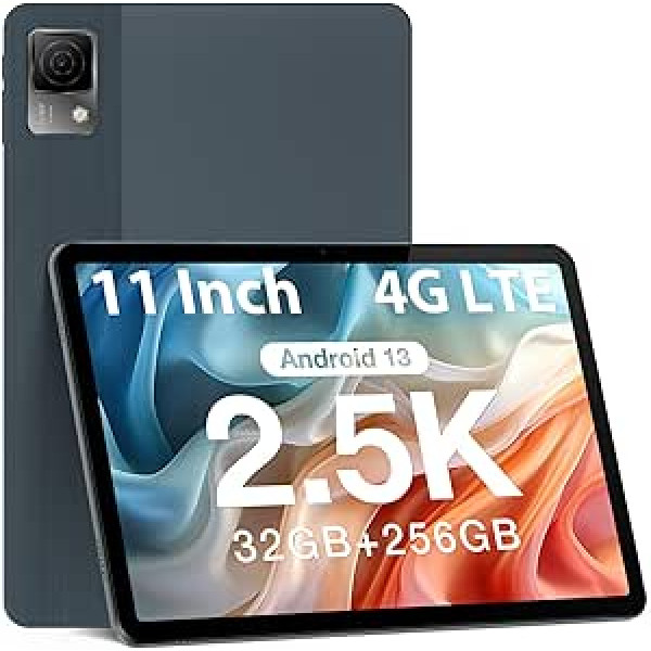 DOOGEE T30 Ultra Tablet PC, G99 Octa-Core 32GB RAM + 256GB ROM (TF 2TB), Akumulators 8580mAh / 18W, 11 Pollici TÜV SÜD, 2.5K 1600 * 2560, Dual 4G MP1, Android 6 dev1/. L1 Pelēks