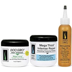 Generic Doo Gro Mega Long Hair Vitalizer 4 унции с Mega Thick Intense Repair 16 унций и маслом для стимуляции роста 4,5 жидк. унция