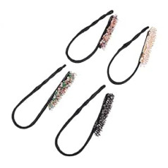 Minkissy Pack of 4 DIY Bun Aksesuāri Easy Hair Curling Rhinestone Aksesuāri Donut matu bulciņu veidotājs Bunku veidotājs Matu bulciņu veidotājs Rhinestone matu bulciņu veidotājs matu bulciņu veidotājs DIY veidotājs