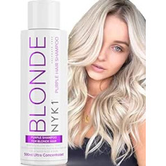 Nyk1 Blonde Shampoo (500 ml) Bezsulfātus nesaturošs sudraba šampūns blondiem matiem Sirmiem matiem balinātiem matiem Blue Shampoo sieviešu toniks blondiem matiem - Pret Yellow Tint Shampoo Purple Shampoo