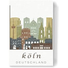 artboxONE Холст Citys/Cologne Skyline Светло-Коричневый от GREENGREENDREAMS, 30x20 см