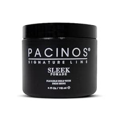 Pacinos Sleek Pomade для мужчин, 118 мл - Дополнительная фиксация и блеск - Стойкая фиксация - Водорастворимая формула - Для всех типов волос - Помада на 