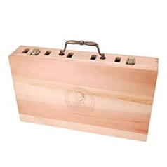 ‎Lurrose Lurrose Barber Carry Bag Wooden Beauty Professional Barber Case Stylist Tool Box Organizer Kosmētikas futrālis Koka futrālis griešanai Šķēres Barber piederumi