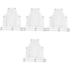 Ipetboom Pack of 4 Hairdressing Aprons Transparent Aprons for Hairdressers Salon Apron Sarong for Women Unisex Apron Cooking Apron Hair Apron Stylist Apron Universal Hair Set Work TPU White