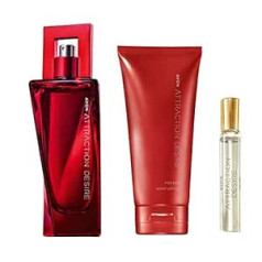 Avon komplekts ar 3 Attraction Desire smaržūdens aerosols 50 ml, kabatas aerosols 10 ml, ķermeņa losjons 150 ml pievilcīgs aromāts viņai