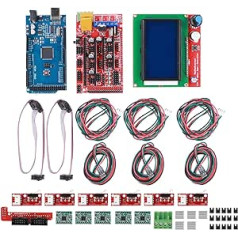 3D Printer Controller Kit, RAMPS 1.4 for Mega 2560 CH340, 12864 Controller and A4988 Chip Board Parts Smart Display 3D Printer Controller Kit for Reprap