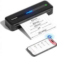 COLORWING M832 Thermal Printer for A4 Thermal Paper, Bluetooth Mobile Printer, Small Compact Printer for iPhone and Android, Portable Printer, Thermal Printer, Inkless Printer - Black