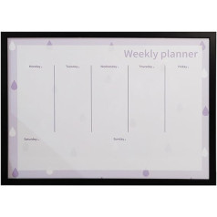 LOOQS An der Wand montierte, magnetische, trocken abwischbare Wochenkalendertafel – schwarzer Rahmen, Wochenplaner-Whiteboard für Zuhause, Büro, Küche, Schlafsaal (Izmērs: 45X60cm)