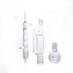 3 Sets Laboratory Glass Chemical Glass Soxhlet Extractor For Scientific Experiments 150ml/250ml/500ml Borosilicate Glass Equipment Ball Extractor Teaching Material