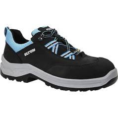 ELTEN LOTTE Aqua Low ESD S2 Women's Safety Shoes Leather/Textile Steel Toe Cap Lightweight Sporty Black/Turquoise