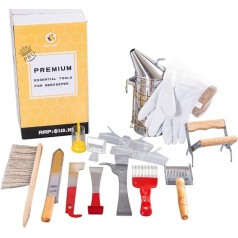 Beekeeping Supplies Bee Smoker Starter Kit, Beekeeping Tools for Beekeepers, 14 Pieces, Professional Beehive Tools