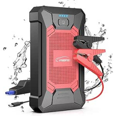 YABER Jump Starter Power Bank, IP66 ūdensizturīgs, 1500 A maksimālā strāva, pārnēsājams automašīnas starteris, 12 V automašīnas akumulatora starteris, iedarbināšanas starteris ar LED lukturīti, ar automašīnu