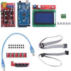 3D printera komplekts ar Mega 2560 karti RAMPS 1.4 kontrollerim DIY Printer Smart Display Controller 12864 LCD A4988 Driver 3D Printera draivera modulis