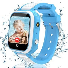 4G Smartwatch Children, Children's Smartwatch with GPS with SIM, Children's Watch Calls with WiFi Video Calls Family Chat SOS IP68 Waterproof Camera School Mode Games Alarm Clock Gifts for Girls and